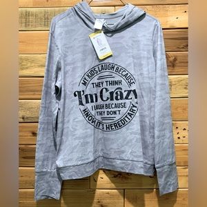 Mother long sleeve with hood, light weight pullover. Size medium.